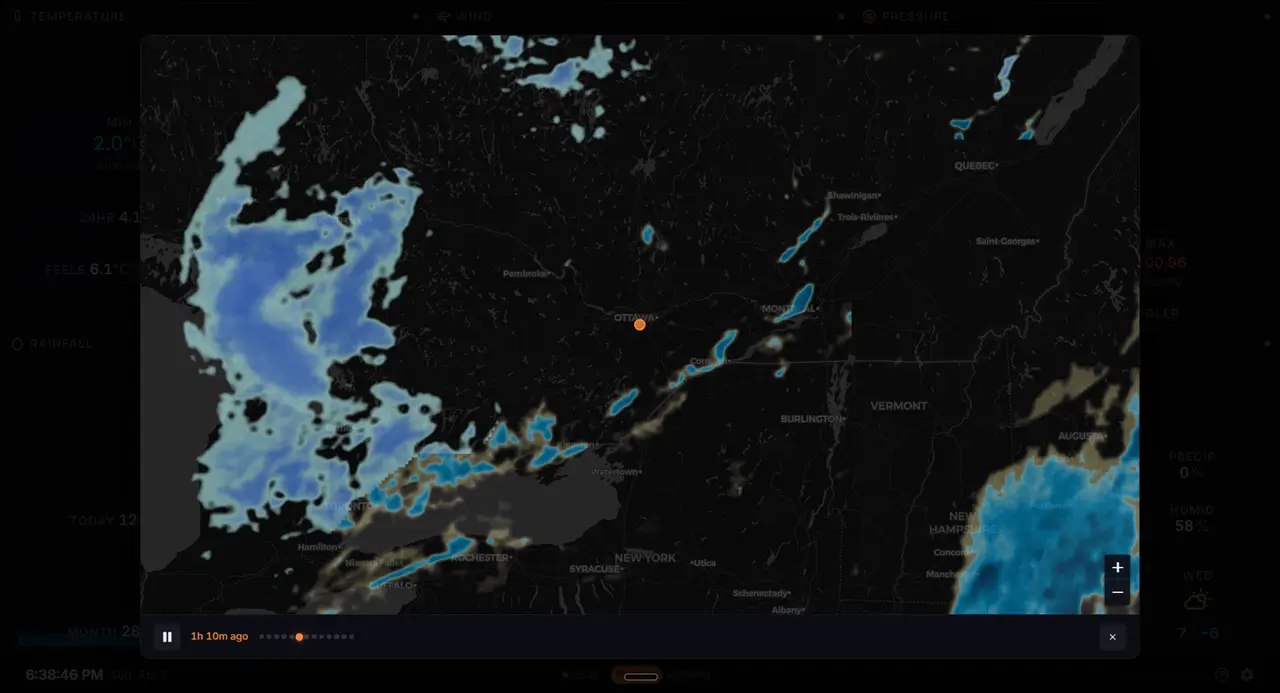 Halcyon live precipitation radar